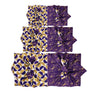 Furoshiki Gift Wrap - 3 Pack (Sizes S, M & L) Double Sided Bundle - Plum Diamonds & Gold Moons