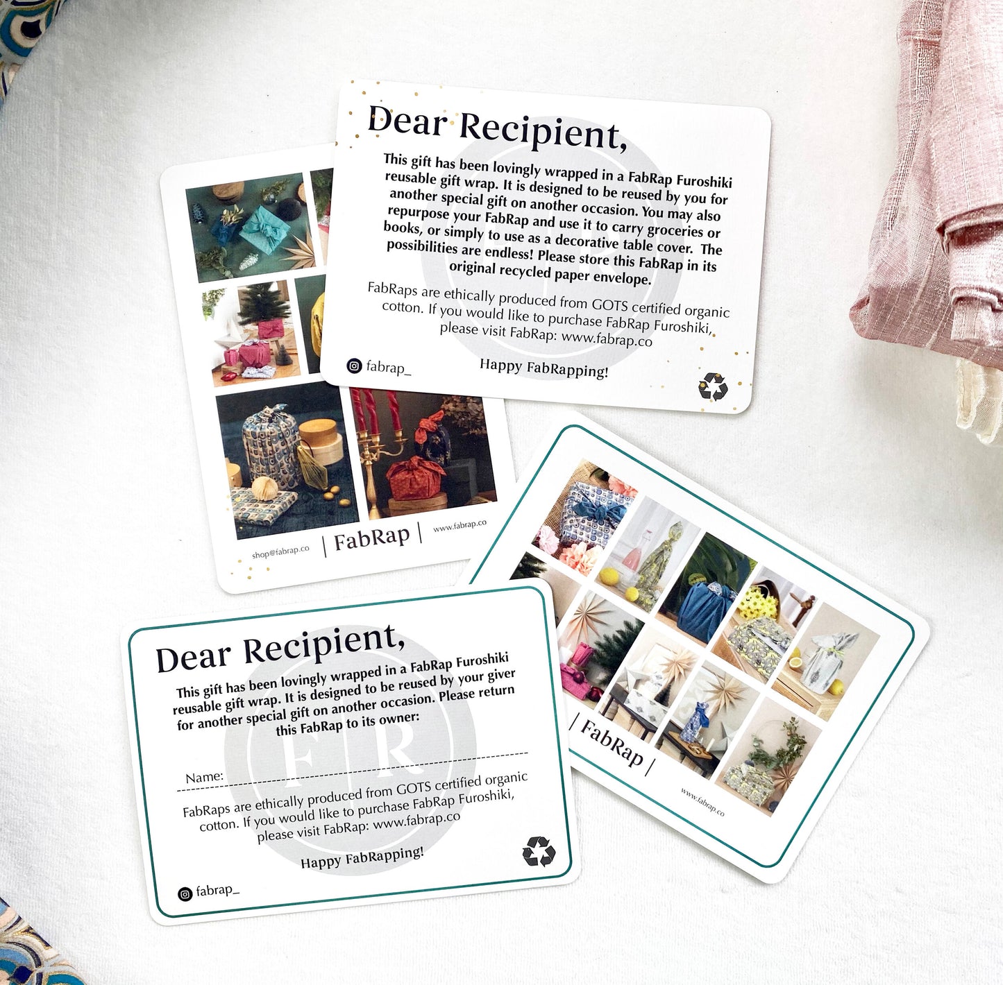 Jade & Midnight Reindeer Furoshiki Geschenkstoff – Doppelseitig (Reversibel)