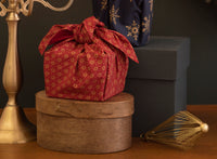 Furoshiki Reusable Fabric Gift Wrap - Essential 6 Piece Christmas Set - Medium