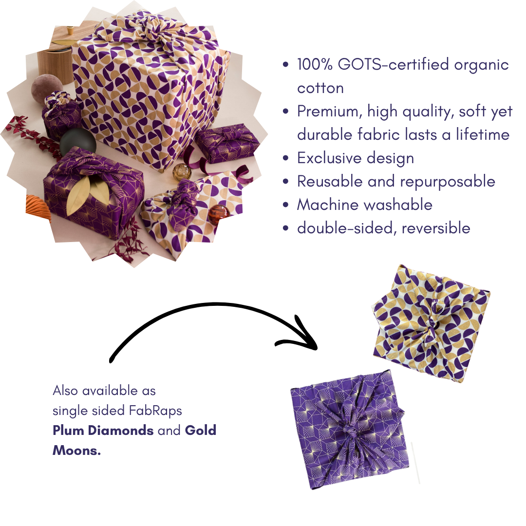 Furoshiki Reusable Fabric Gift Wrap | Gold Moons FabRap®