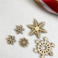 Recycled Ribbons and Wooden Snowflakes set