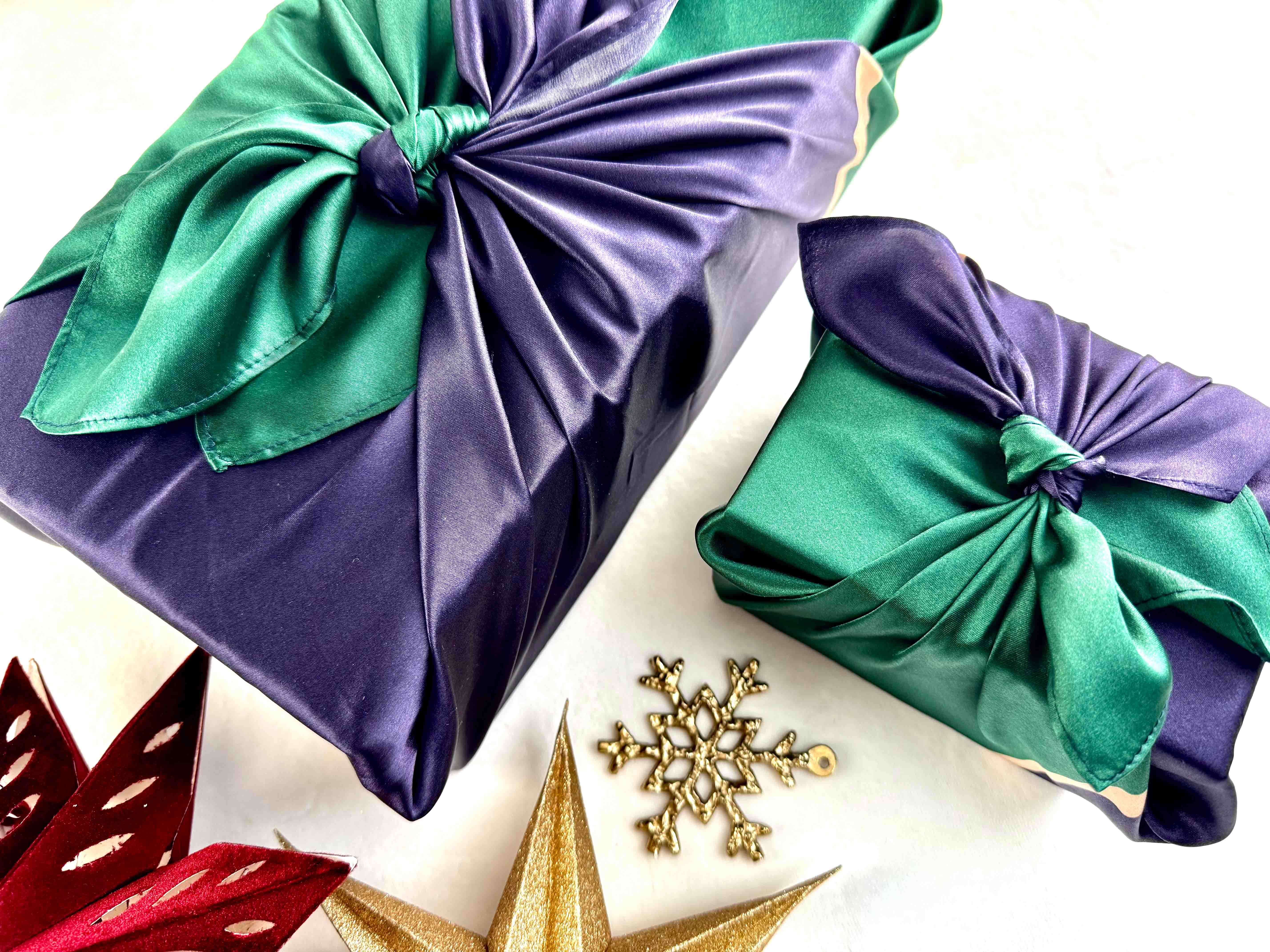 Furoshiki - Emerald Midnight - SILK FabRap Gift Wrapping – FabRap.co