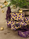 Furoshiki 12 Piece Style Bundle - Plum Diamonds & Gold Moons