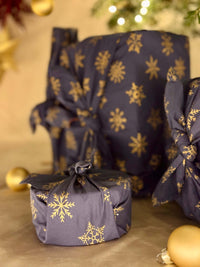 Furoshiki Gift Wrap Midnight Snowflakes Fabric Gift Wrap