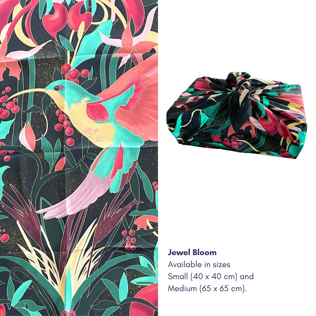 Furoshiki Reusable Fabric Gift Wrap | Jewel Bloom | SILK FabRap®