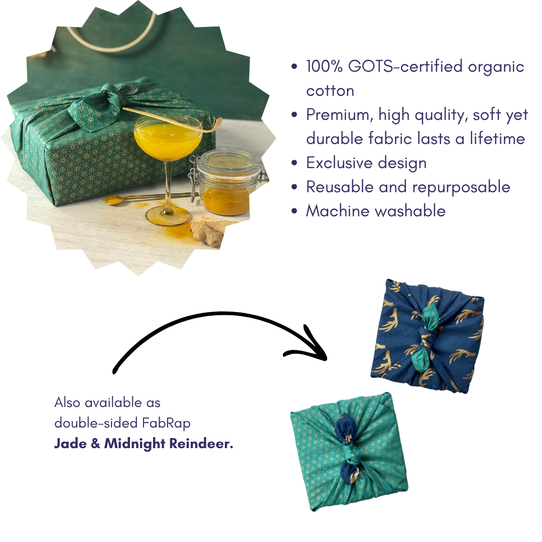 Furoshiki Reusable Fabric Gift Wrap | Jade | FabRap®