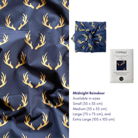 Furoshiki Reusable Fabric Gift Wrap | Midnight Reindeers | FabRap®