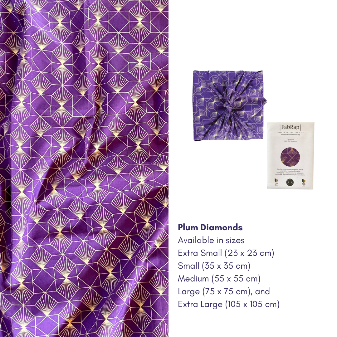Furoshiki Reusable Fabric Gift Wrap | Plum Diamonds FabRap®