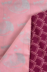 Furoshiki Gift Wrap - 3 Pack (Sizes S, M & L) Double Sided Bundle - Blush & Burgundy Arches Maroon