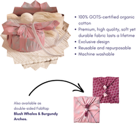 Furoshiki Reusable Fabric Gift Wrap | Blush Whales | FabRap®