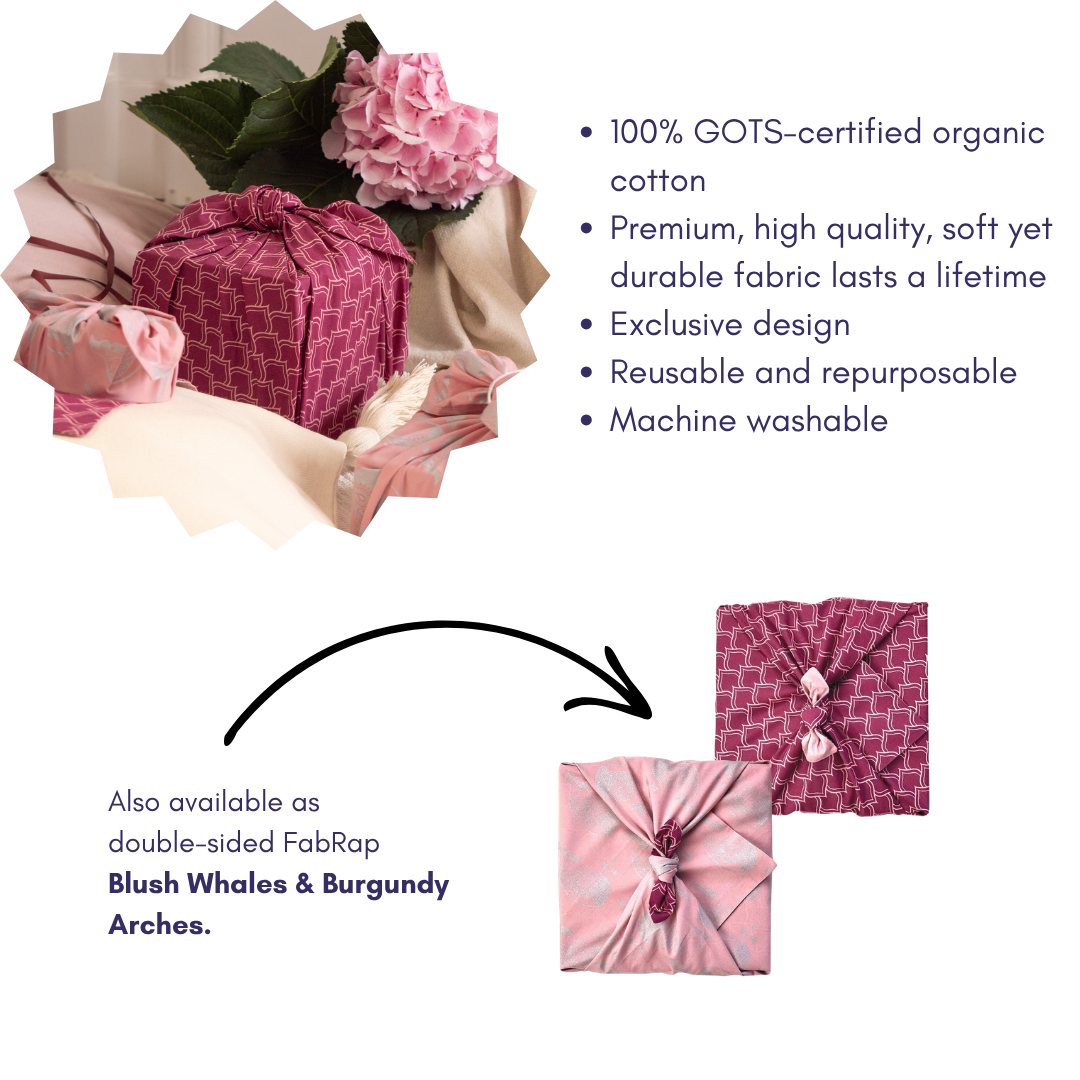 Furoshiki Reusable Fabric Gift Wrap | Burgundy Arches FabRap®