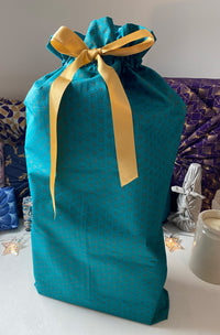 Gift Bag - Jade Green with Bronze Geometric Stars