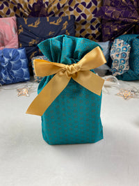 Gift Bag - Jade Green with Bronze Geometric Stars