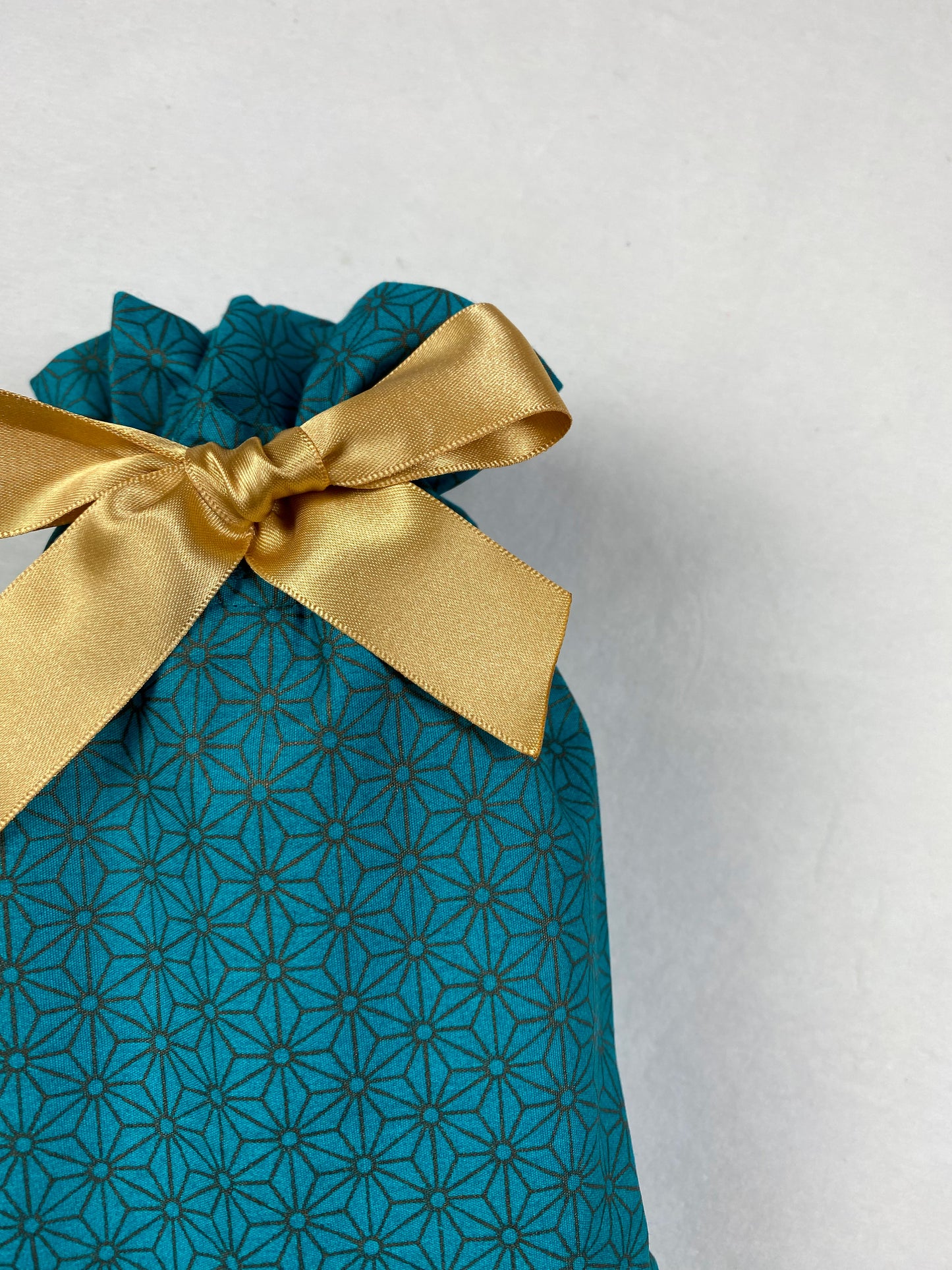 Gift Bag - Jade Green with Bronze Geometric Stars