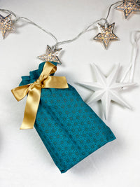 Gift Bag - Jade Green with Bronze Geometric Stars