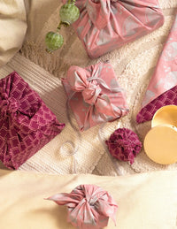 12 Piece Furoshiki Style Bundle - Burgundy & Blush