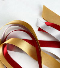 Recycled Ribbons and Wooden Snowflakes set