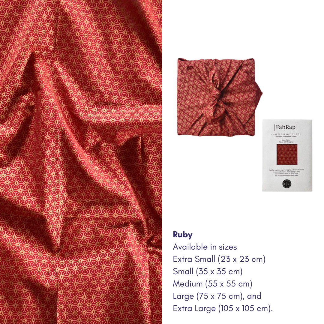 Furoshiki Reusable Fabric Gift Wrap | Ruby Red FabRap®
