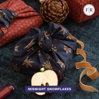 Furoshiki Reusable Fabric Gift Wrap | Midnight Snowflakes | FabRap®