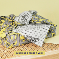 Sunshine & Make A Wish Furoshiki Geschenkstoff – Doppelseitig (Reversibel) 