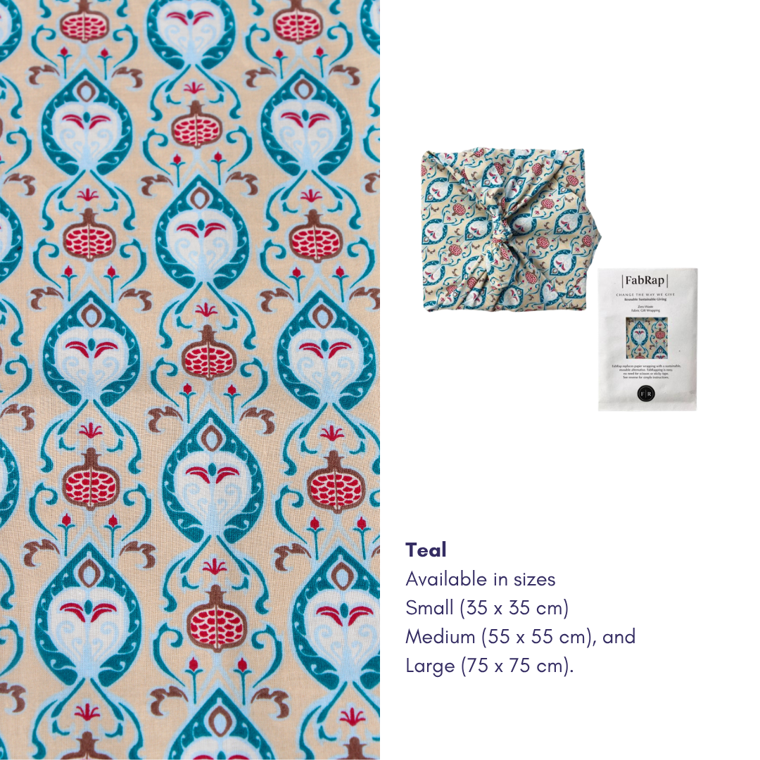 Furoshiki Reusable Fabric Gift Wrap | Teal FabRap®