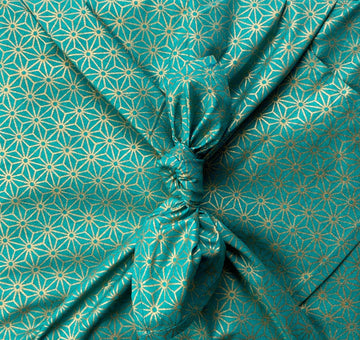 Furoshiki Gift Wrap Jade & Gold Asanoha Reusable Gift Wrap