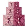 Furoshiki Gift Wrap - 3 Pack (Sizes S, M & L) Double Sided Bundle - Blush & Burgundy Arches Maroon