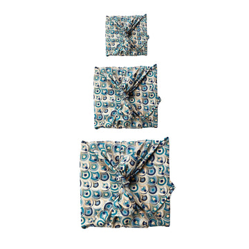 fabric gift wrapping art deco FabRap™.  Furoshiki FabRap Reusable fabric gift wrapping. Furoshiki. Art Deco and Ocean design furoshiki. Reversible furoshiki. Exclusive designed furoshiki by FabRap. Zero waste gift wrap by FabRap. FabRap Furoshiki. FabRap fabric gift wrapping.