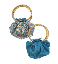 Furoshiki Tasche “Art Deco & Ocean” mit Bambusringen