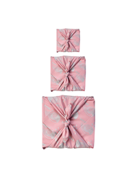 Furoshiki FabRap Reusable fabric gift wrapping. Furoshiki. Blush pink with silver paisley whales design furoshiki.Reversible furoshiki. Exclusive designed furoshiki by FabRap. Zero waste gift wrap by FabRap. FabRap Furoshiki. FabRap fabric gift wrapping.