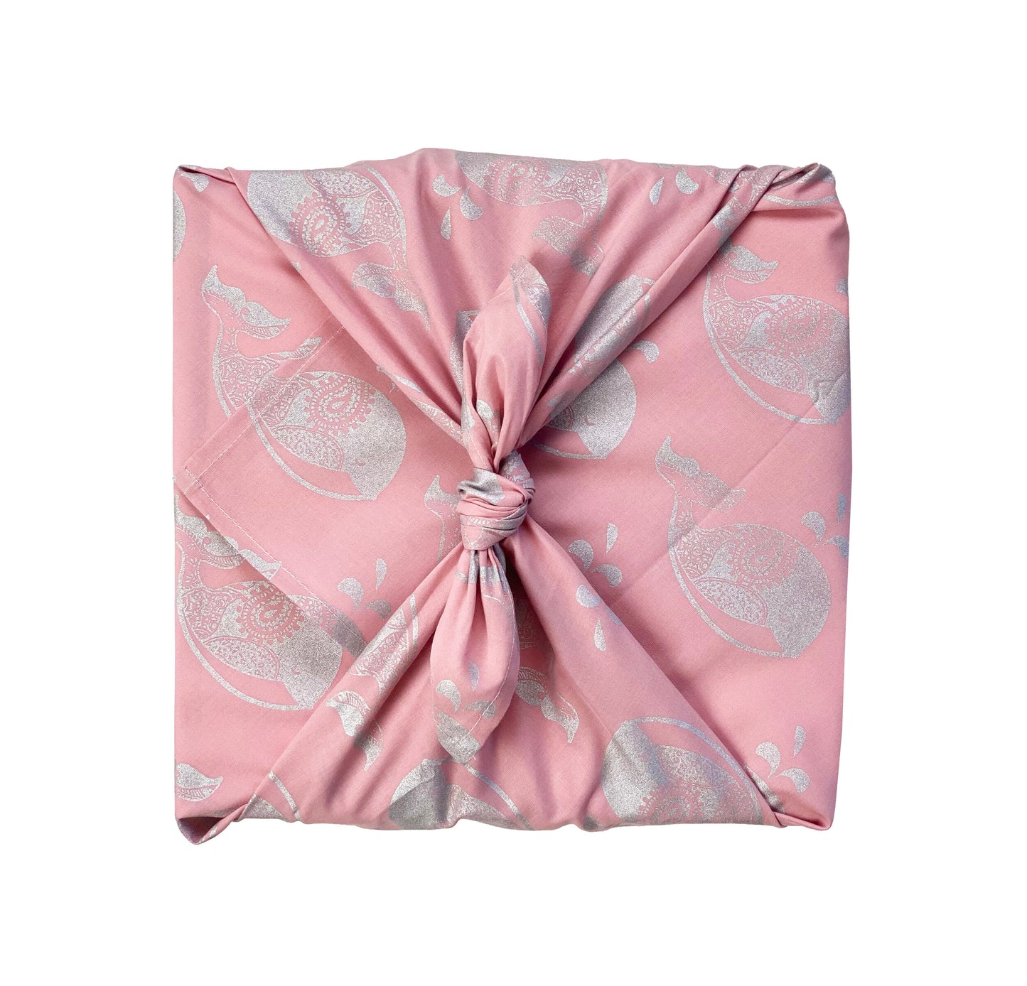 Blush Whales Fabric Gift Wrap Furoshiki Cloth - Single Sided