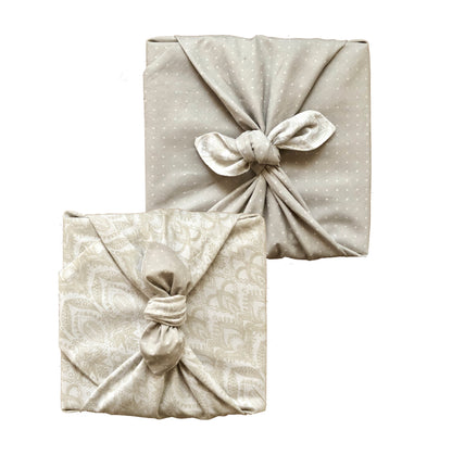 Dove and Lily Fabric Gift Wrap Furoshiki Cloth - Double Sided (Reversible)