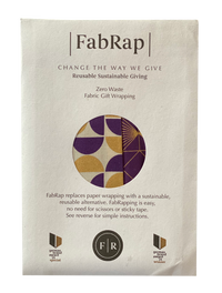 Furoshiki Gift Wrap Gold Moons & Plum Diamonds Fabric Gift Wrap - Double Sided (Reversible)