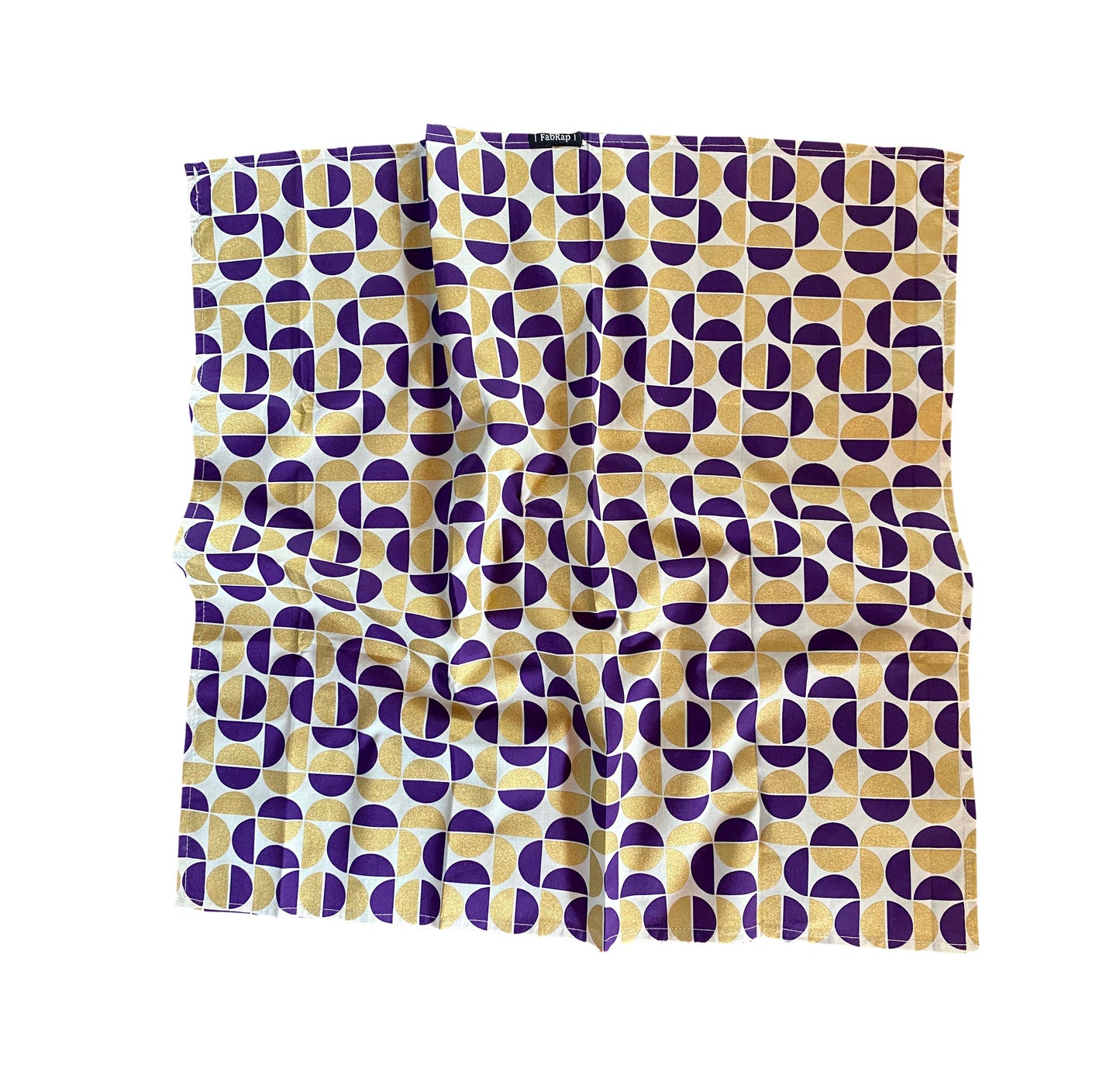 Fabric Gift Wrap Furoshiki Cloth - 9 Piece Gold Moons & Plum Diamonds Bundle