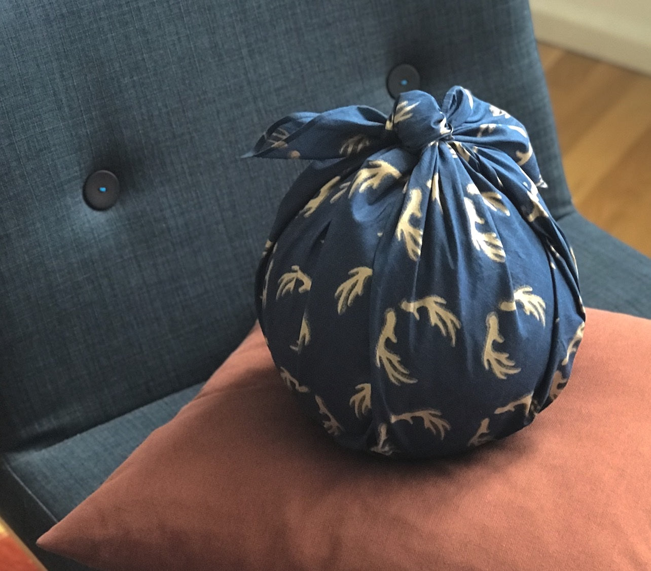 Midnight Reindeers Fabric Gift Wrap Furoshiki Cloth - Single Sided