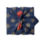 Fabric Gift Wrap Furoshiki Cloth - 9 Piece Ruby & Midnight Snowflakes Bundle
