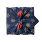 Ruby & Midnight Snowflakes Fabric Gift Wrap Furoshiki Cloth - Double Sided (Reversible)
