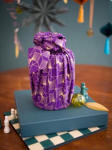 Furoshiki Gift Wrap Plum Diamonds FabRap™ - Fabric Gift Wrap