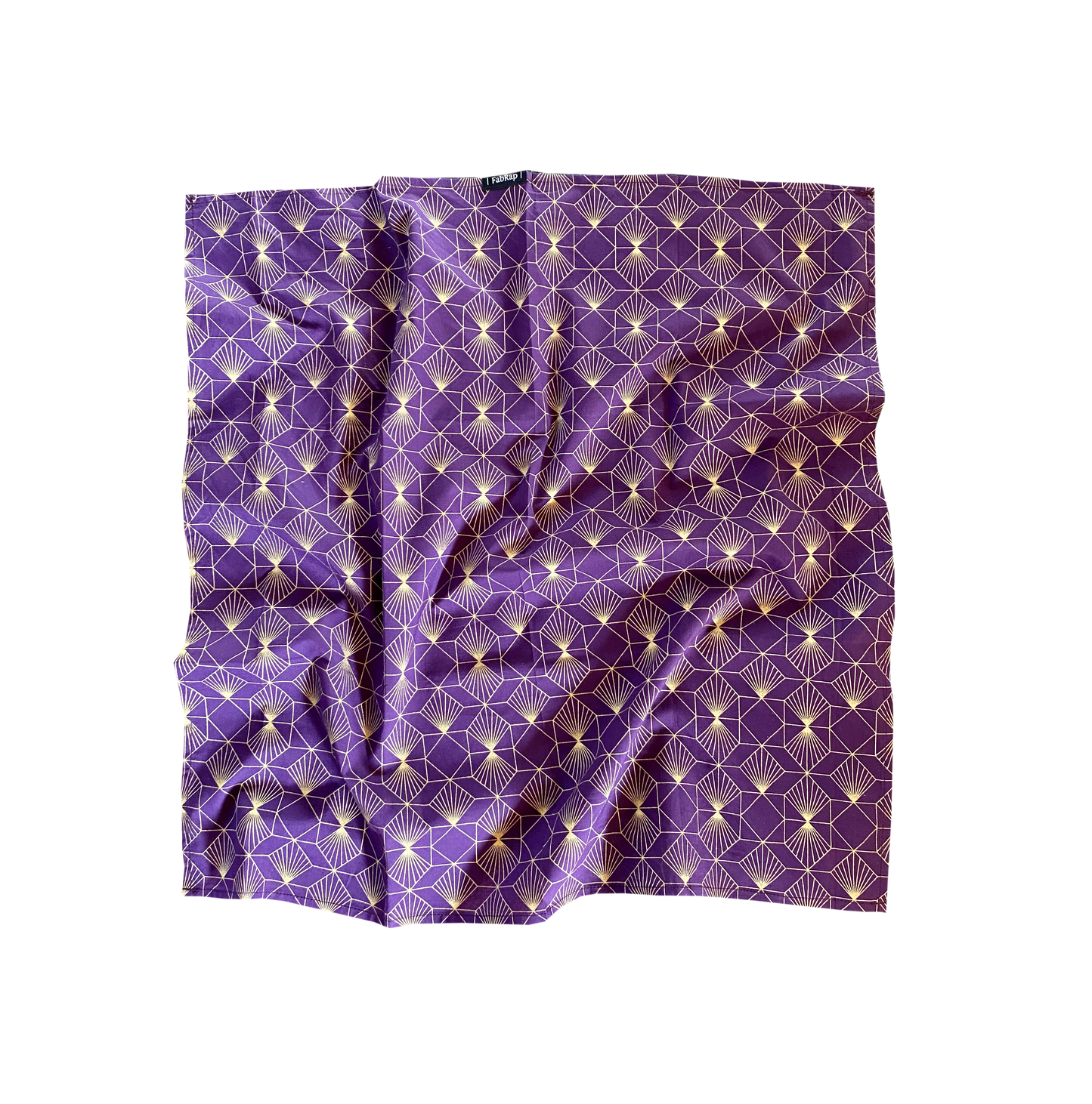 Fabric Gift Wrap Furoshiki Cloth - 9 Piece Gold Moons & Plum Diamonds Bundle