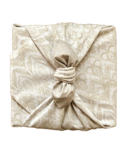 Dove and Lily Fabric Gift Wrap Furoshiki Cloth - Double Sided (Reversible)