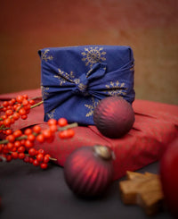 Furoshiki Gift Wrap Midnight Snowflakes Fabric Gift Wrap