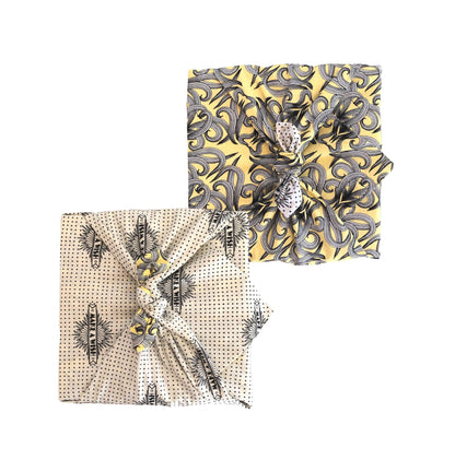 Sunshine & Make A Wish Fabric Gift Wrap Furoshiki Cloth - Double Sided (Reversible)