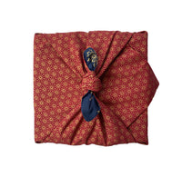 Ruby & Midnight Snowflakes Furoshiki Geschenkstoff – Doppelseitig (Reversibel) 