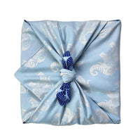 Furoshiki Gift Wrap Sky Elephants & Indigo Fans Fabric Gift Wrap - Double Sided (Reversible)