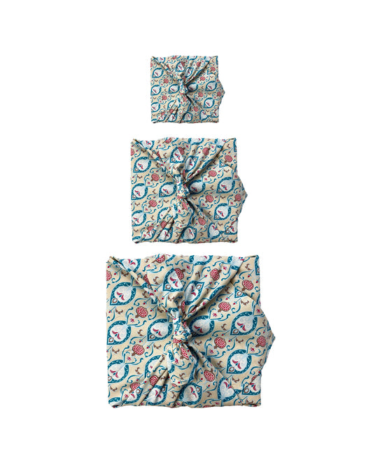 Fabric Gift Wrap Furoshiki Cloth - 3  Pack Single Sided Bundle