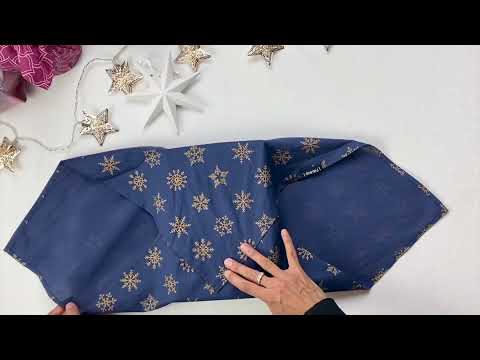 Furoshiki Gift Wrap Midnight Snowflakes Fabric Gift Wrap